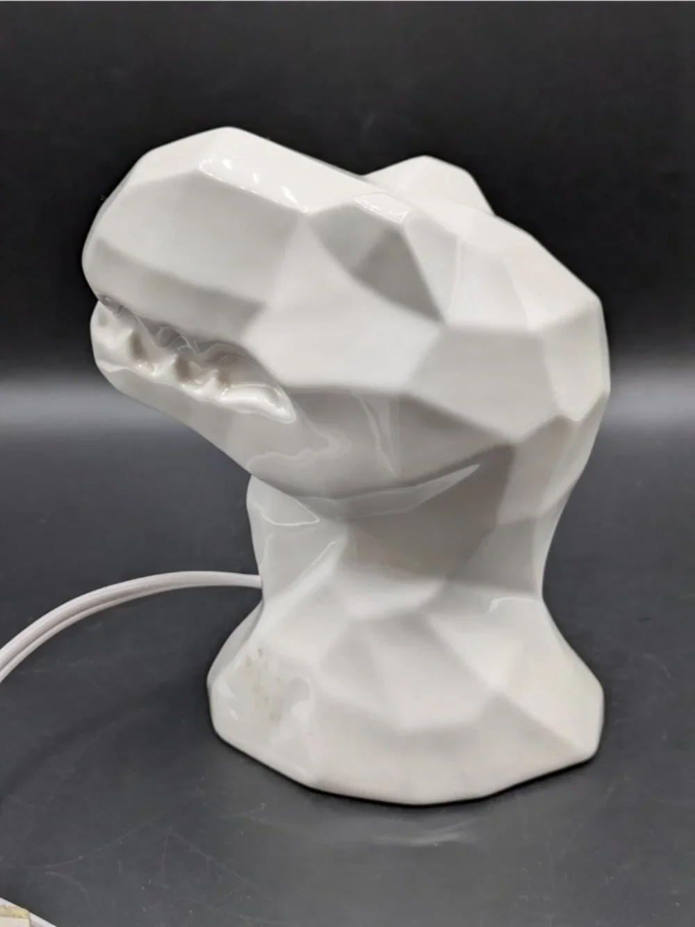 T-Rex Dinosaur Head Night Light Lamp White Ceramic Target 6.5